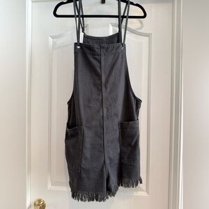 Aerie Gray Denim Overalls